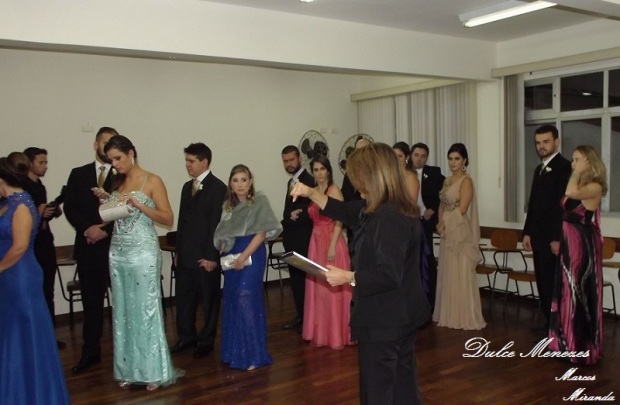 DSCF3367 - Dulce Menezes passando as últimas instruções aos padrinhos